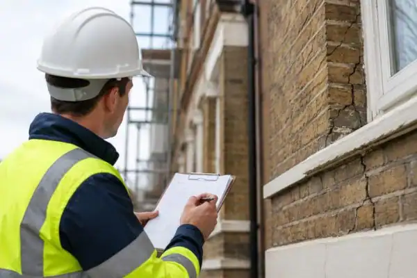 image of surveyor completing a schedule of condition Islington